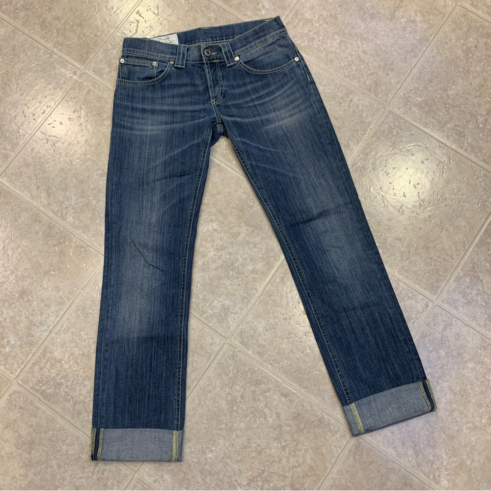 Dondup Cuffed Low Rise Jeans Style P065 S068, Airfield Wash, Size 27